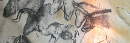 Painting from the remarkable Chauvet cave, replica in the Brno museum Anthropos.